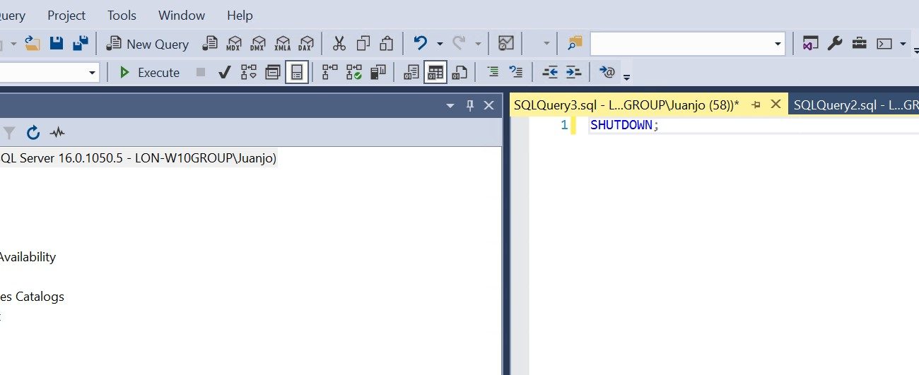 Stopping the Database Engine using Transact-SQL