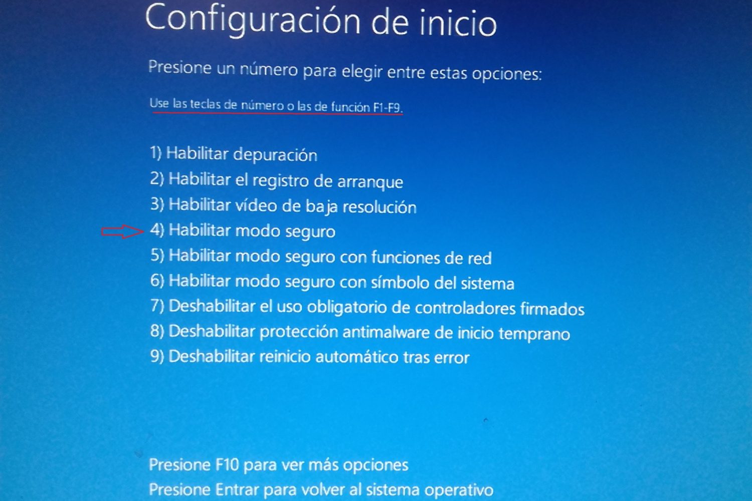 reiniciar en modo seguro en Windows 10