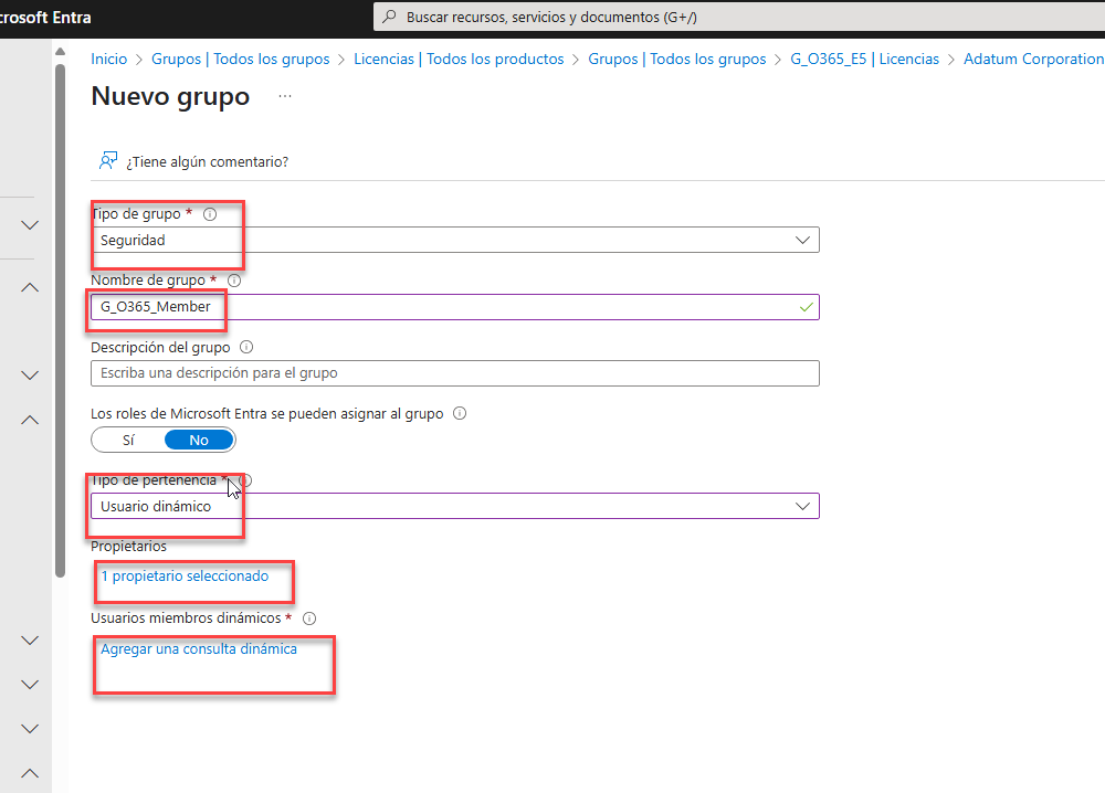 Regla de pertenencia dinámica para miembros