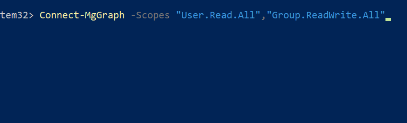 Microsoft Graph connect-