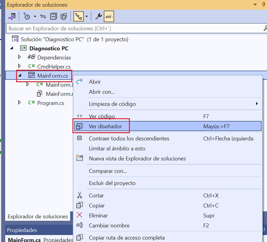 MainForm diseñador MainForm diseñador