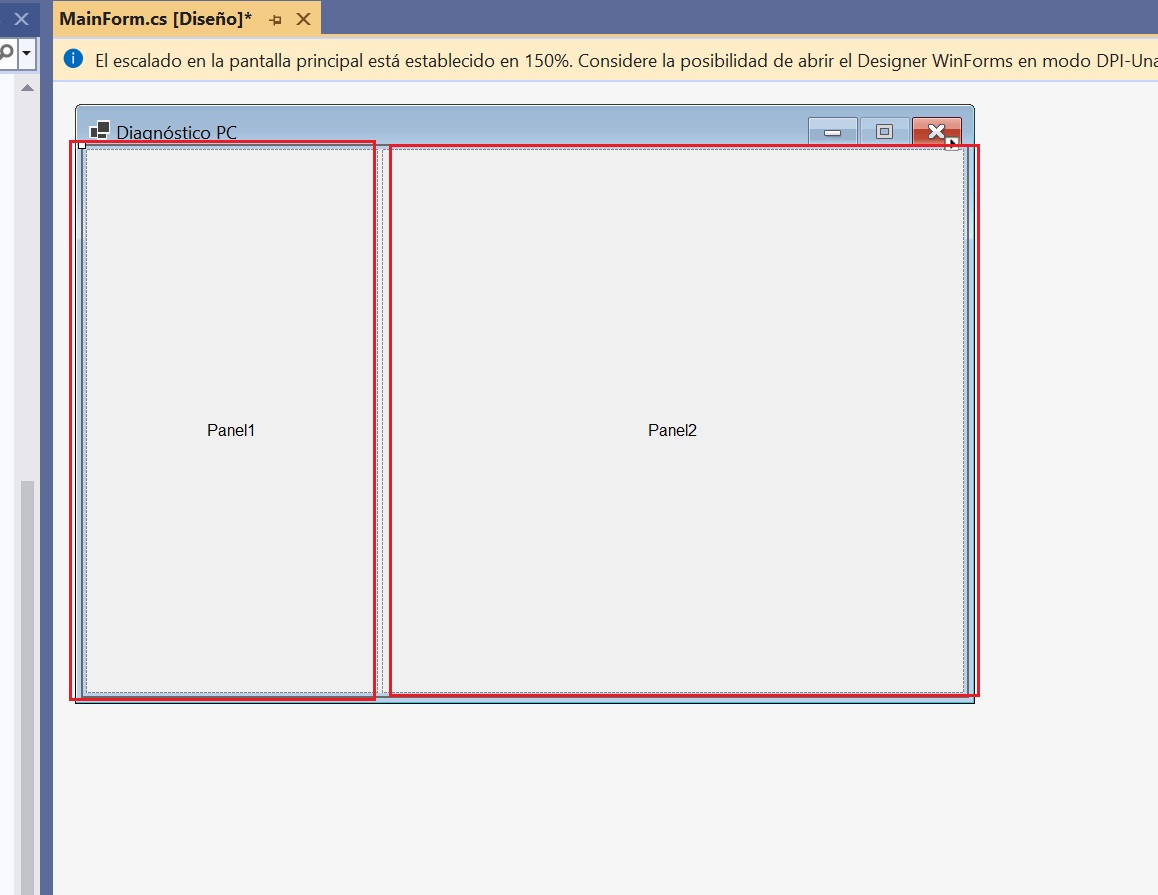 Windows Forms panel Windows Forms panel