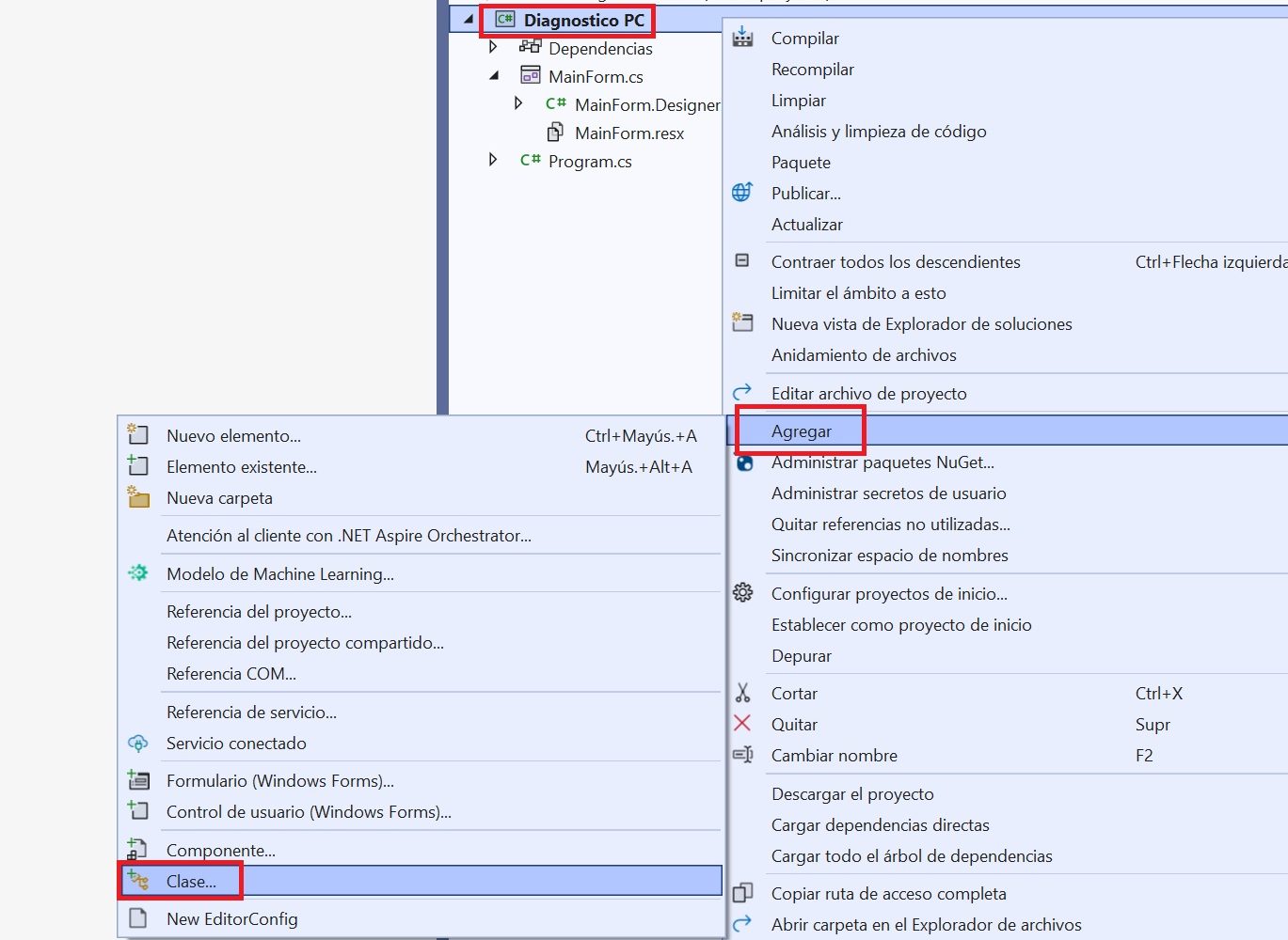 añadir Clase añadir Clase